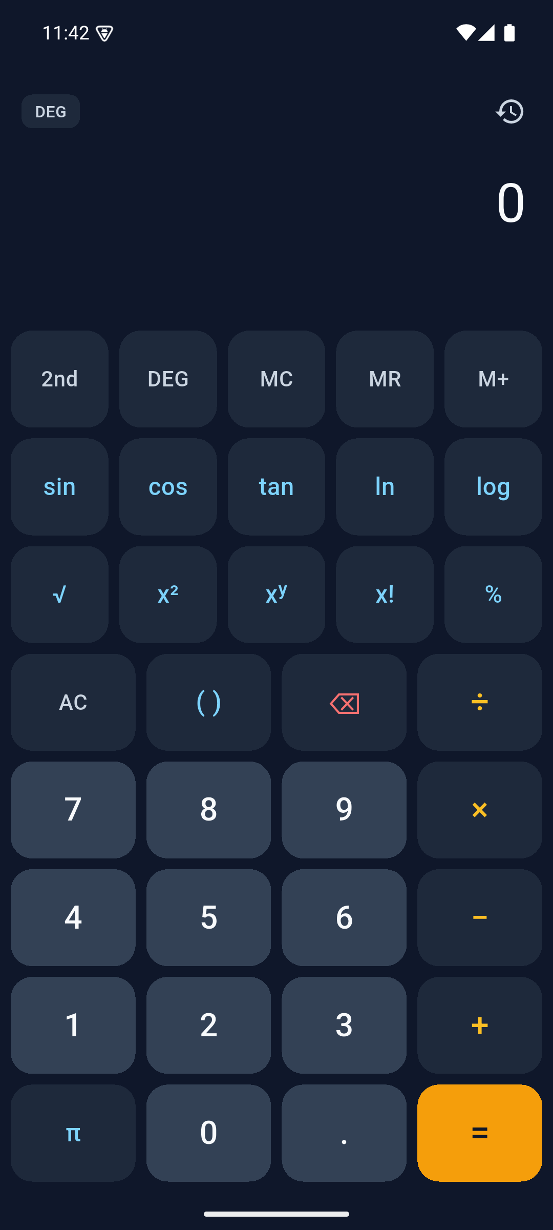 Scientific keypad
