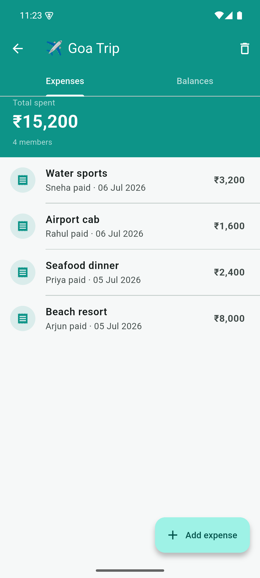 Group expenses